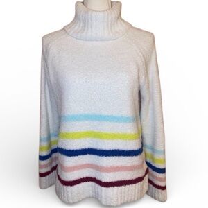 PHILOSOPHY Republic Clothing Cowl Neck Sweater White w/Color Rings Size Medium